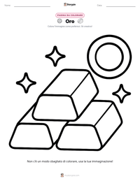Pagina da colorare di Oro per bambini