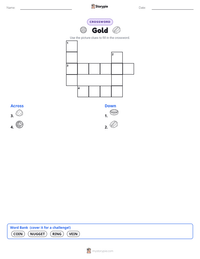 Gold printable worksheet preview