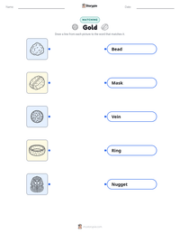 Gold printable worksheet for kids