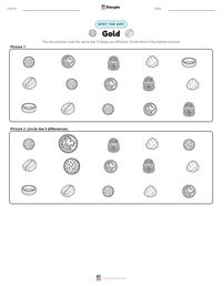 Gold printable worksheet preview