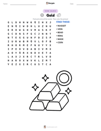 Gold printable worksheet preview