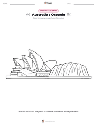 Pagina da colorare di Australia e Oceania per bambini