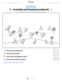 Australia and Oceania (continent) printable worksheet preview