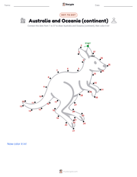 Australia and Oceania (continent) printable worksheet preview