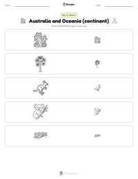 Australia and Oceania (continent) printable worksheet preview