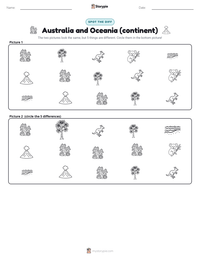 Australia and Oceania (continent) printable worksheet preview