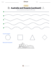 Australia and Oceania (continent) printable worksheet preview