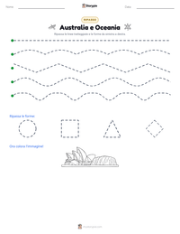 Anteprima della scheda stampabile di Australia e Oceania