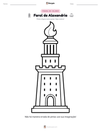 Prévia da folha de atividades imprimível Farol de Alexandria