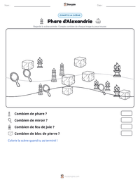 Aperçu de la feuille de travail imprimable Phare d'Alexandrie