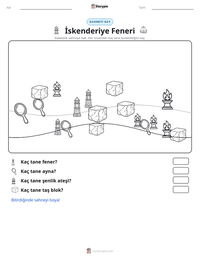 İskenderiye Feneri yazdırılabilir çalışma sayfası önizlemesi