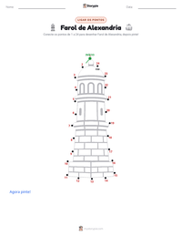 Prévia da folha de atividades imprimível Farol de Alexandria