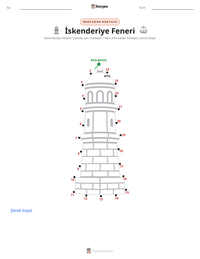 İskenderiye Feneri yazdırılabilir çalışma sayfası önizlemesi