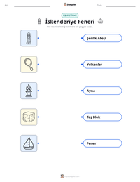İskenderiye Feneri yazdırılabilir çalışma sayfası önizlemesi