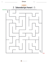 İskenderiye Feneri yazdırılabilir çalışma sayfası önizlemesi