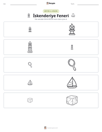 İskenderiye Feneri yazdırılabilir çalışma sayfası önizlemesi