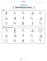İskenderiye Feneri yazdırılabilir çalışma sayfası önizlemesi