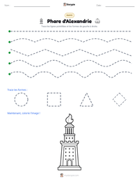 Aperçu de la feuille de travail imprimable Phare d'Alexandrie