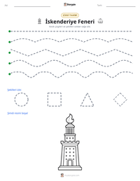 İskenderiye Feneri yazdırılabilir çalışma sayfası önizlemesi