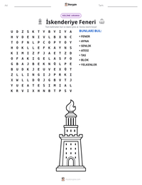 İskenderiye Feneri yazdırılabilir çalışma sayfası önizlemesi