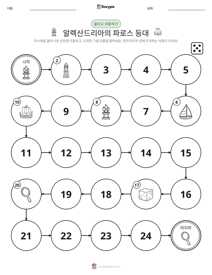주사위 굴리고 이동하기 게임
