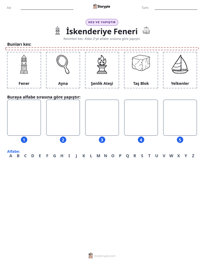 Kes & Yapıştır Alfabe