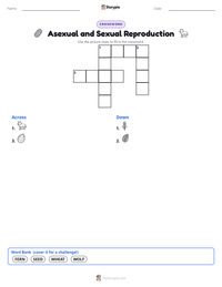 Asexual and Sexual Reproduction printable worksheet preview