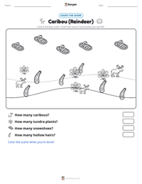 Caribou (Reindeer) printable worksheet preview