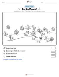 Anteprima della scheda stampabile di Caribù (Renna)