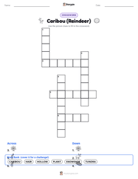 Caribou (Reindeer) printable worksheet preview