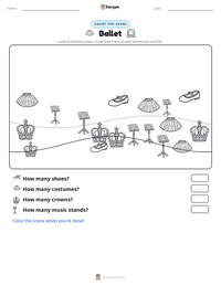 Ballet printable worksheet preview