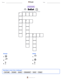 Ballet printable worksheet preview