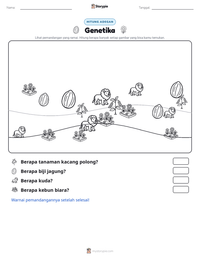 Prabaca lembar kerja cetak Genetika