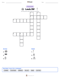 Louis XIV printable worksheet preview