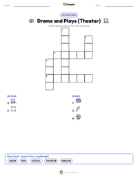 Drama and Plays (Theater) printable worksheet preview