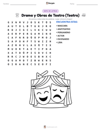 Vista previa de la hoja de trabajo imprimible de Drama y Obras de Teatro (Teatro)