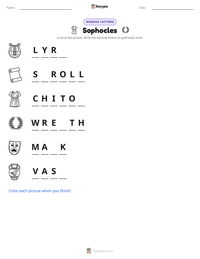 Sophocles printable worksheet preview