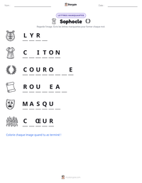 Aperçu de la feuille de travail imprimable Sophocle