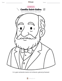 Camille Saint-Saëns afdrukbare werkblad voorbeeld