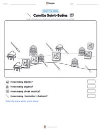Camille Saint-Saëns printable worksheet preview