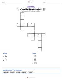 Camille Saint-Saëns printable worksheet preview