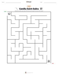 Camille Saint-Saëns printable worksheet preview