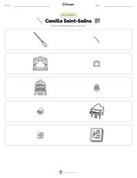Camille Saint-Saëns printable worksheet preview