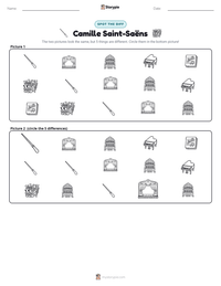 Camille Saint-Saëns printable worksheet preview