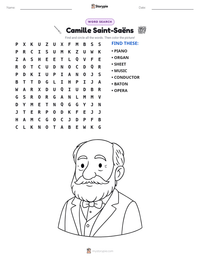 Camille Saint-Saëns printable worksheet preview
