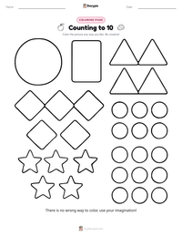 Counting to 10 coloring page for kids