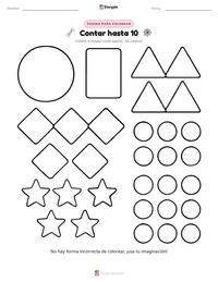 Página para colorear de Contar hasta 10 para niños