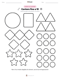 Pagina da colorare di Contare fino a 10 per bambini