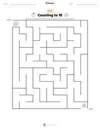 Counting to 10 printable worksheet preview