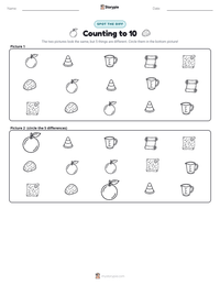 Counting to 10 printable worksheet preview